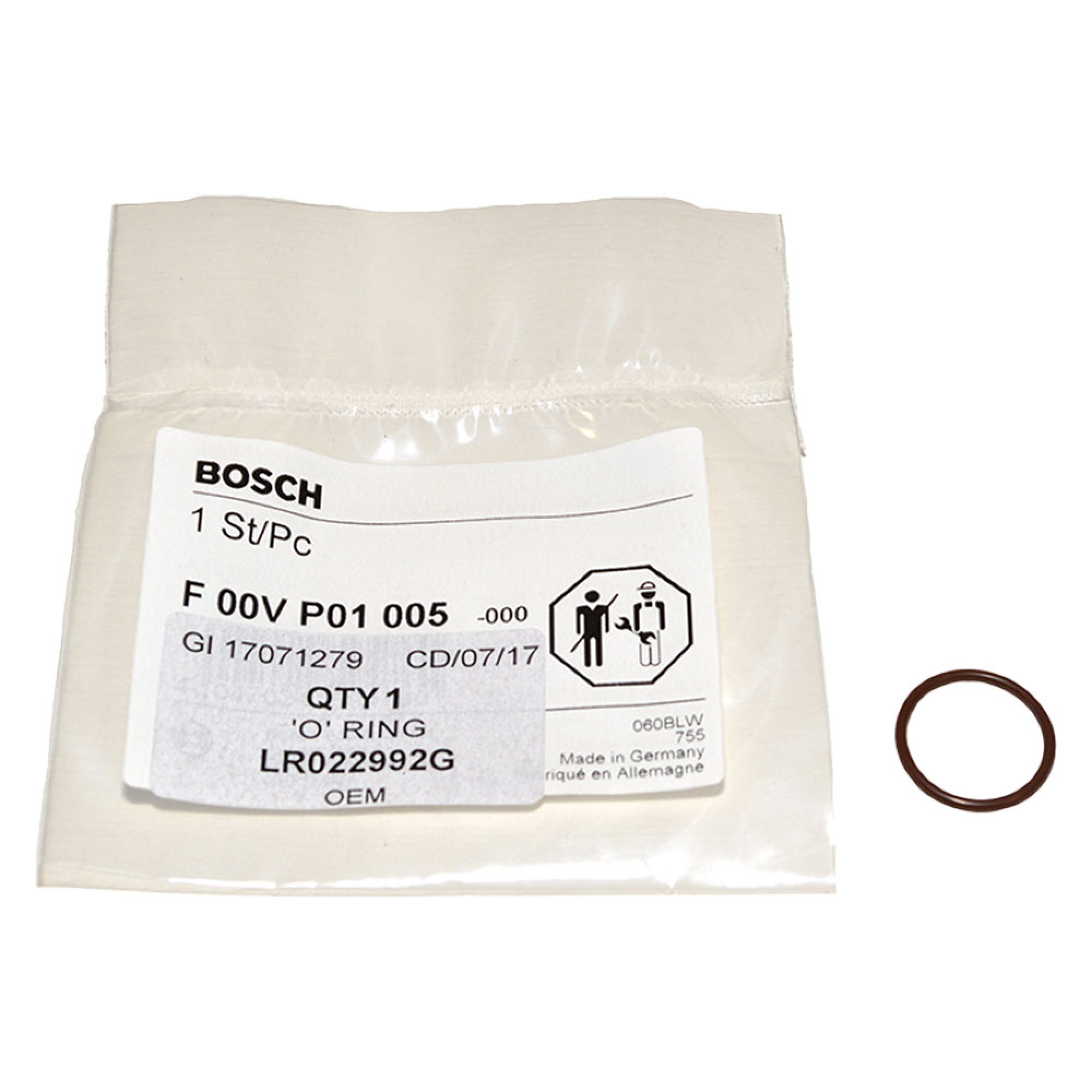 LR022992G - Bosch Fuel Injector O Ring Lower 3.0L Diesel