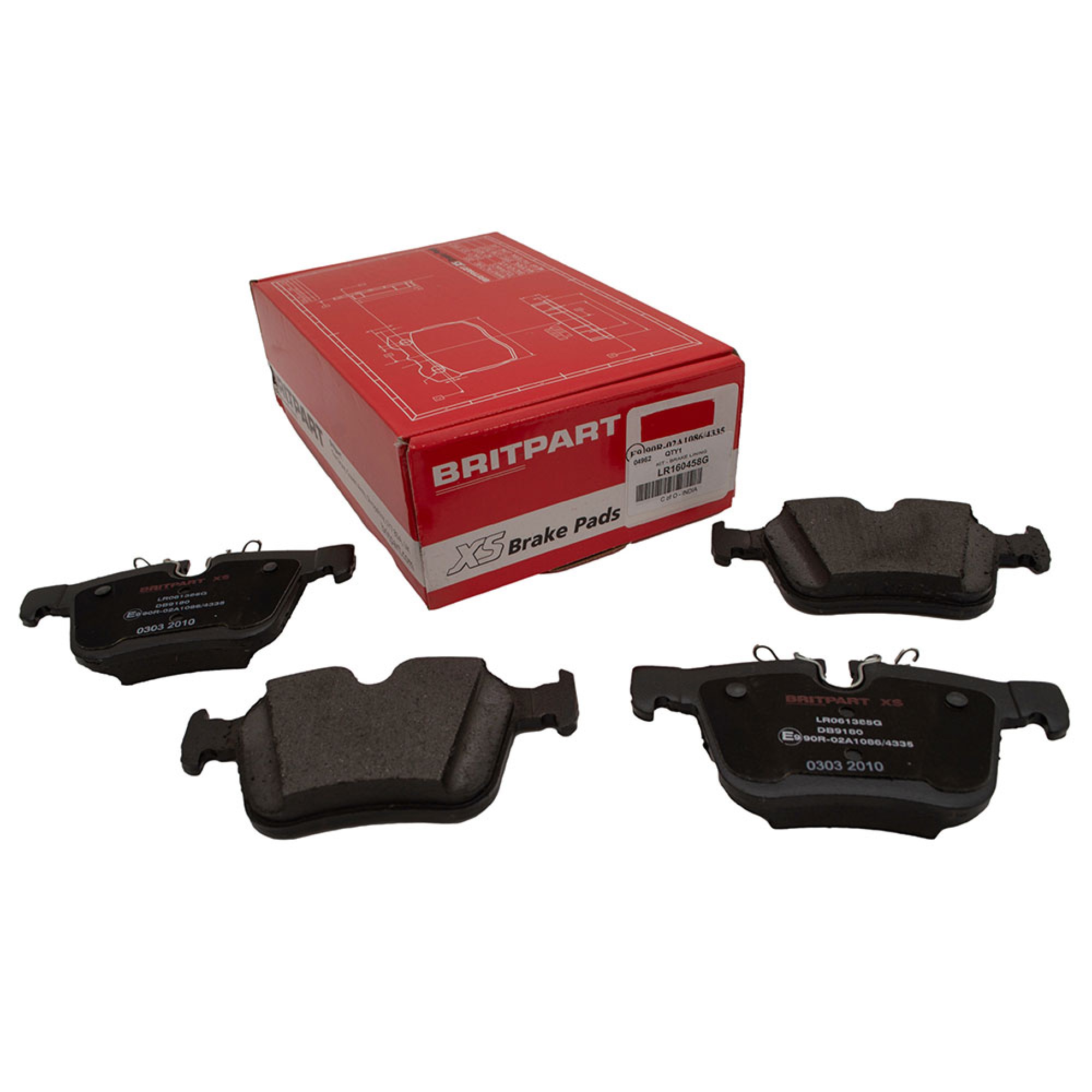 LR160458G - Britpart Xs Rear High Performace Brake Pads from Chassis KH826532