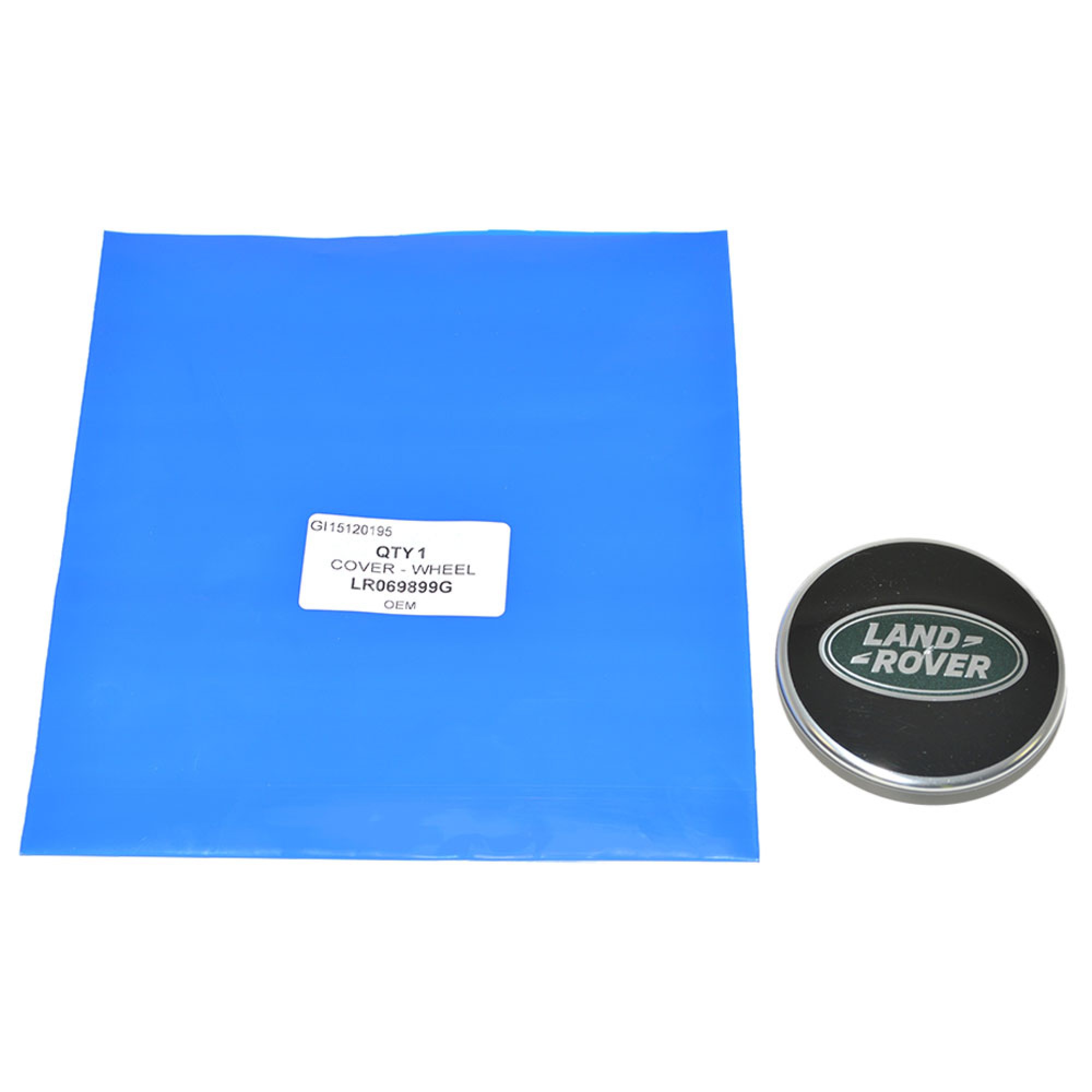 LR069899G - OEM Wheel Centre Cap Bright Black Landrover Logo
