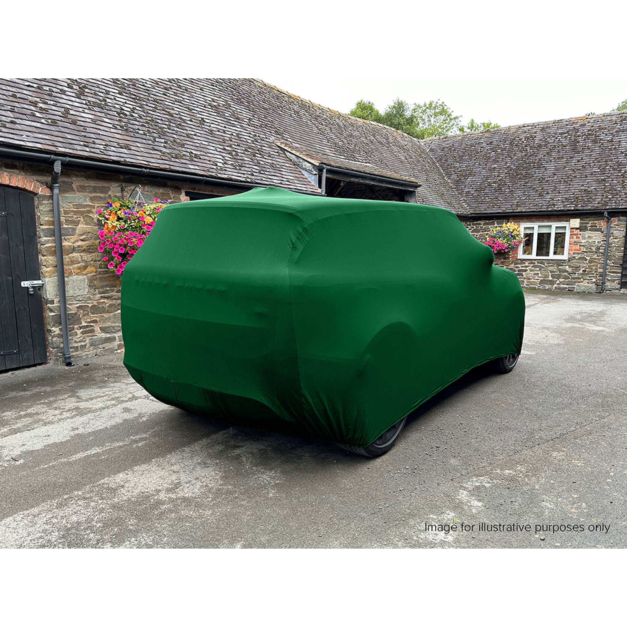 DA2836GREEN - Green Super Soft Stretch Indoor Car Cover 110 All R/R Disco