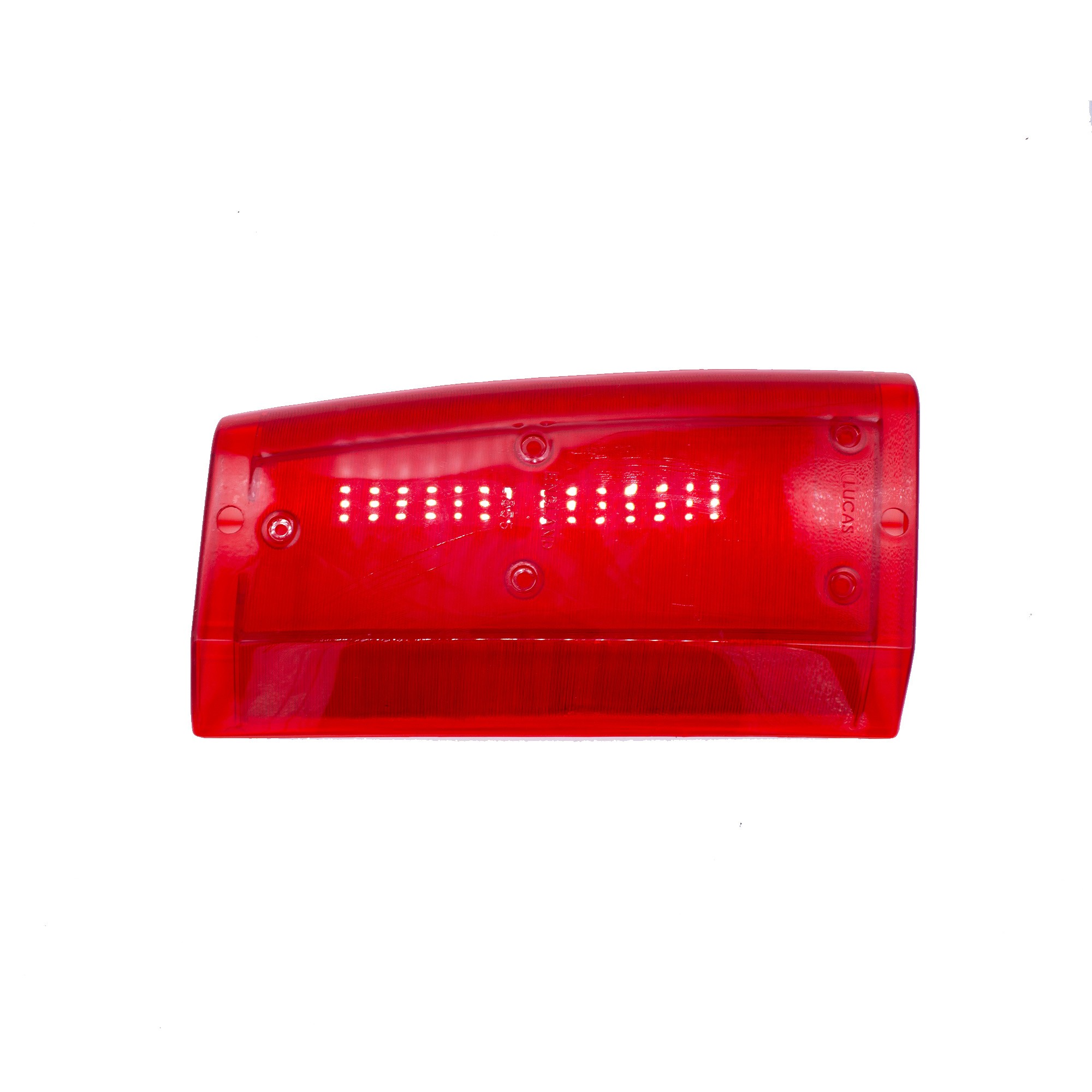 607115R - Lucas L855 Lens R/H Rear Side Range Rover Classic up to 1980 (with Red Edge)