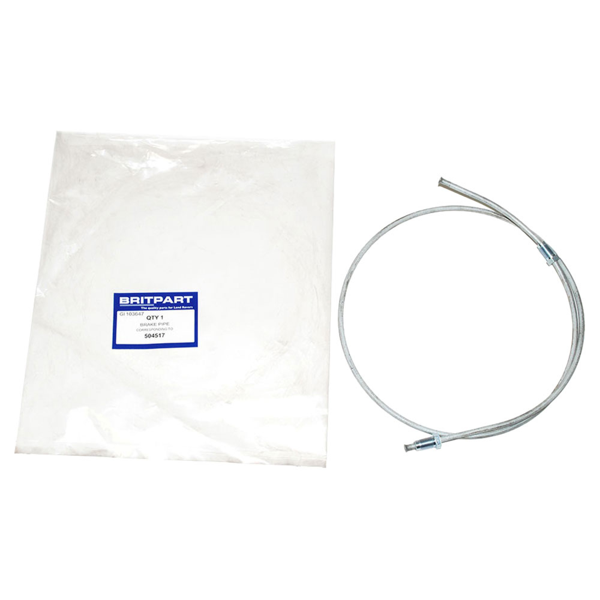 504517 - Brake Pipe LH Rear to T Piece 1954-71.