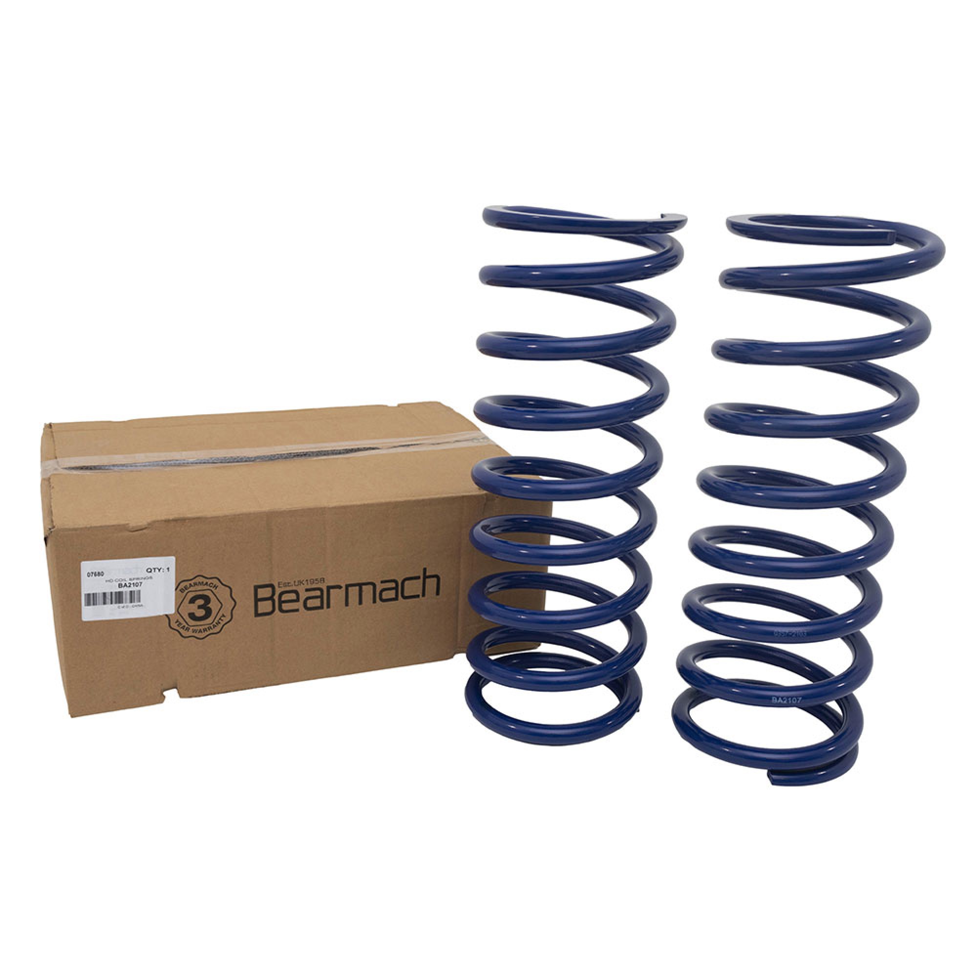 BA2107 - Bm Blue Spring Upgrade 90 Front 30mm . Discovery 1/2 Front 40MM. Range Rover Classic V8 Front 50MM. 90 Rear 20MM. Discovery 2 20MM. Range Rover Classic V8 30mm