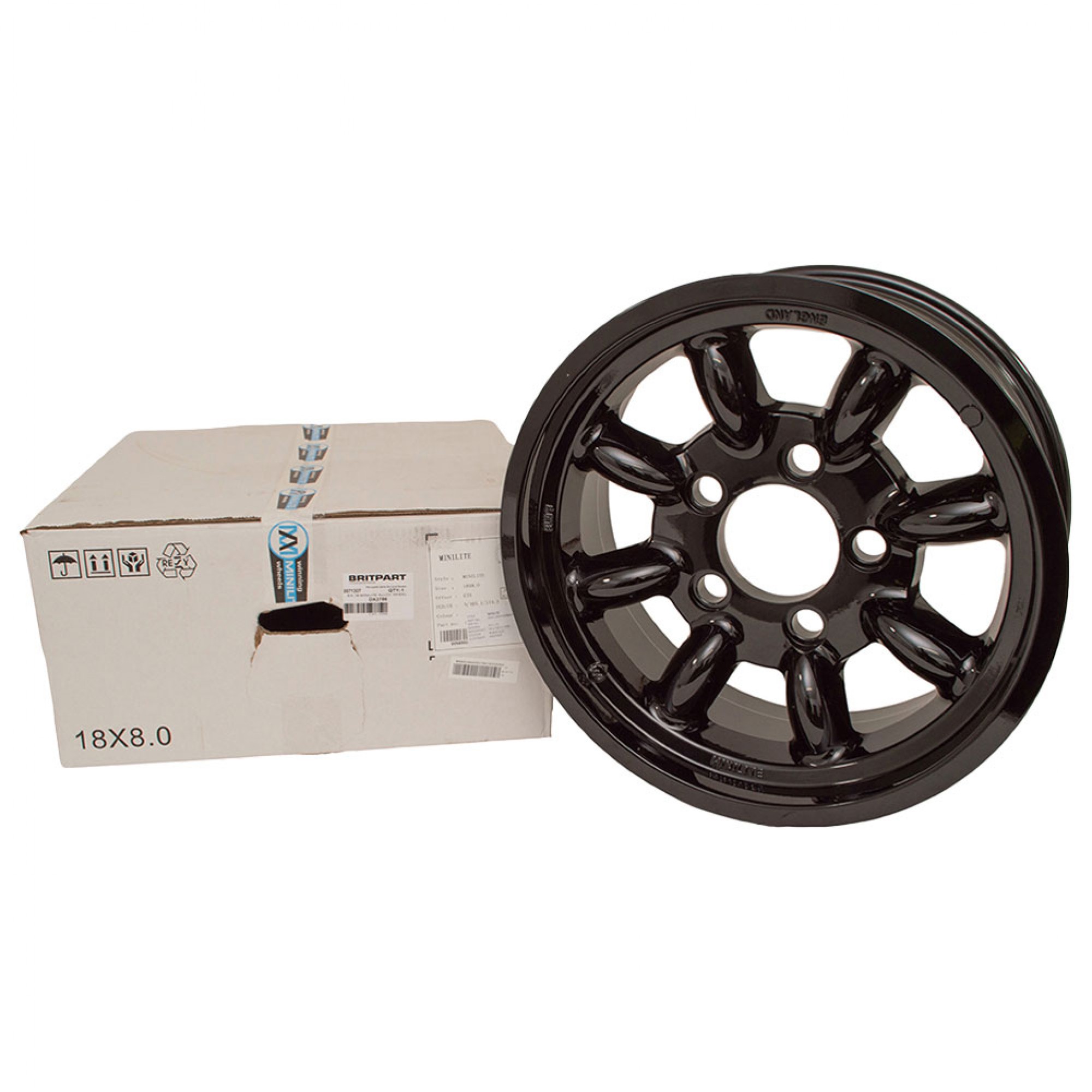 Black 8 x 18 Minilite Alloy Wheel