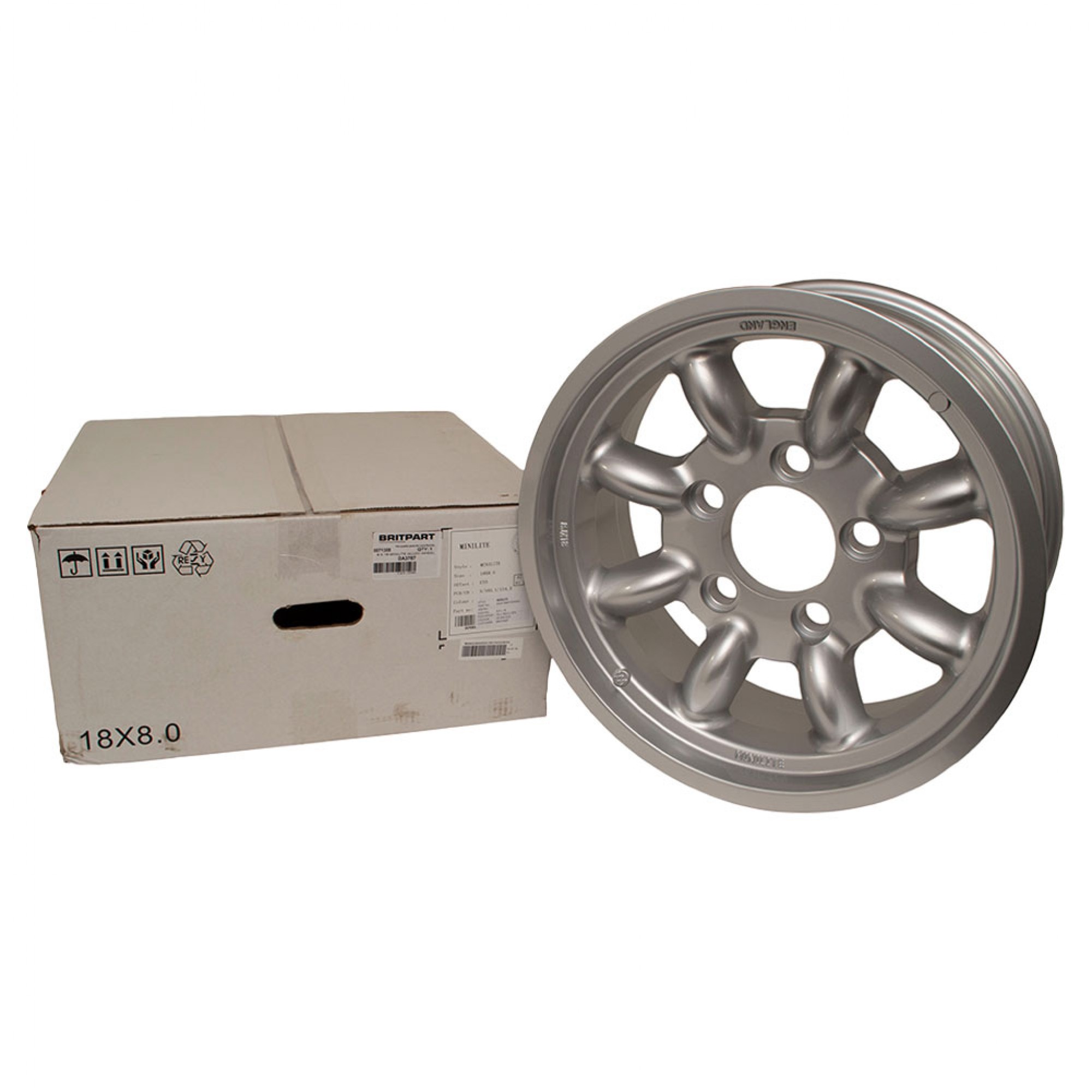 Silver 8 x 18 Minilite Alloy Wheel
