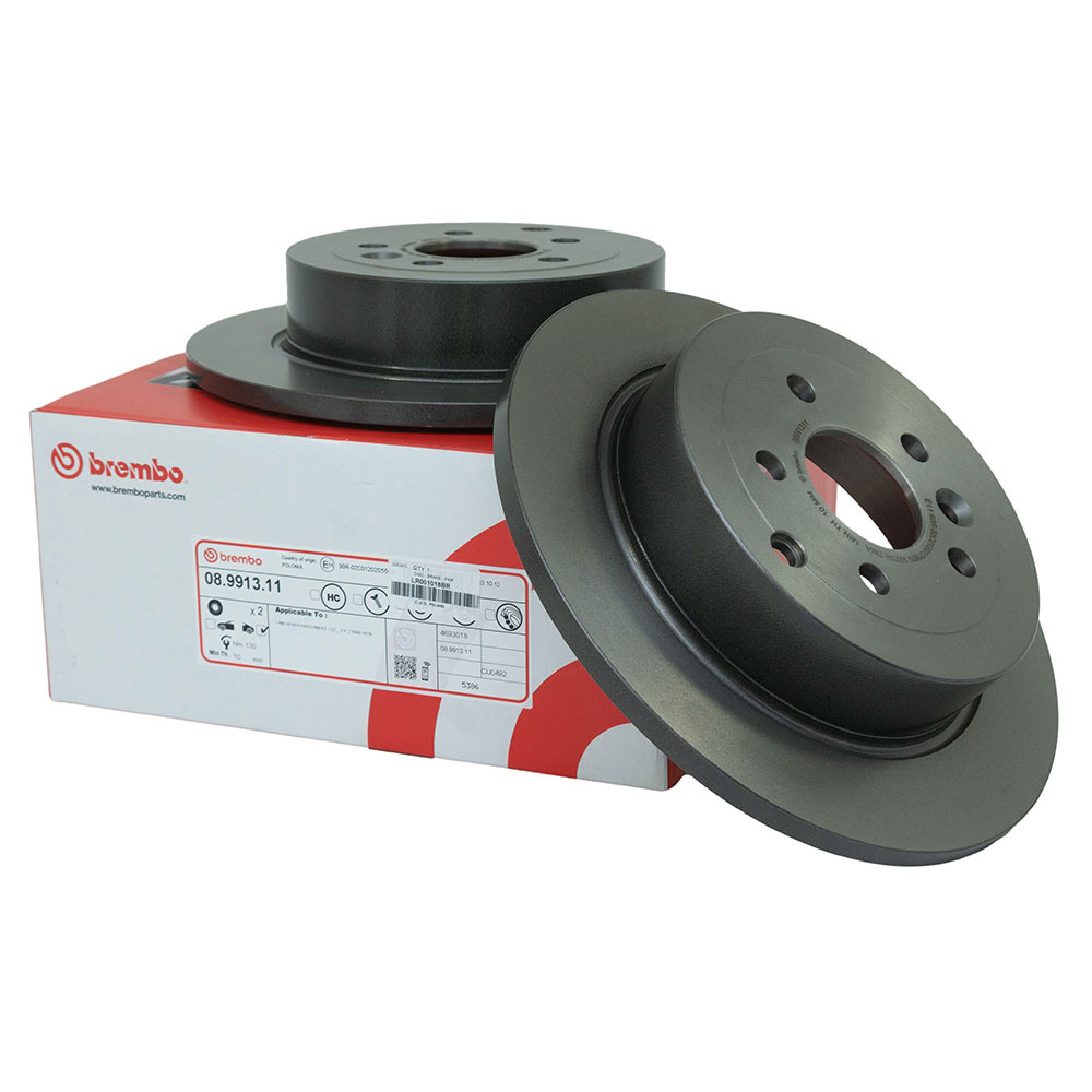 LR001018BR - Brembo Rear Brake Disc Freelander 2 2.2 Diesel (Pair)