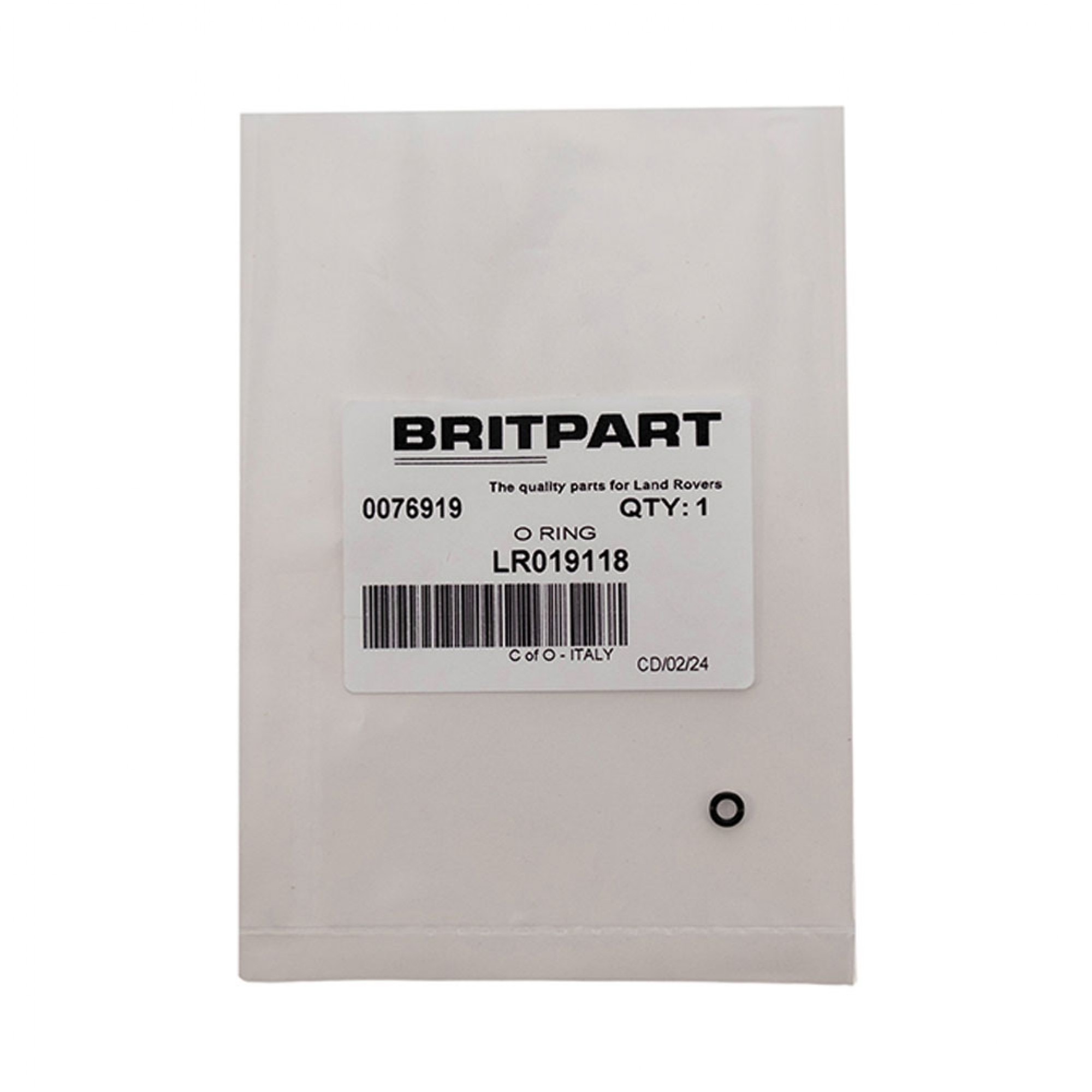 LR019118 - O Ring Leak Off Pipe 90/110 2.4. Discovery 2.7. Range Rover 3.6 V8. Range Rover Sport 3.6 V8 and 2.7 V6