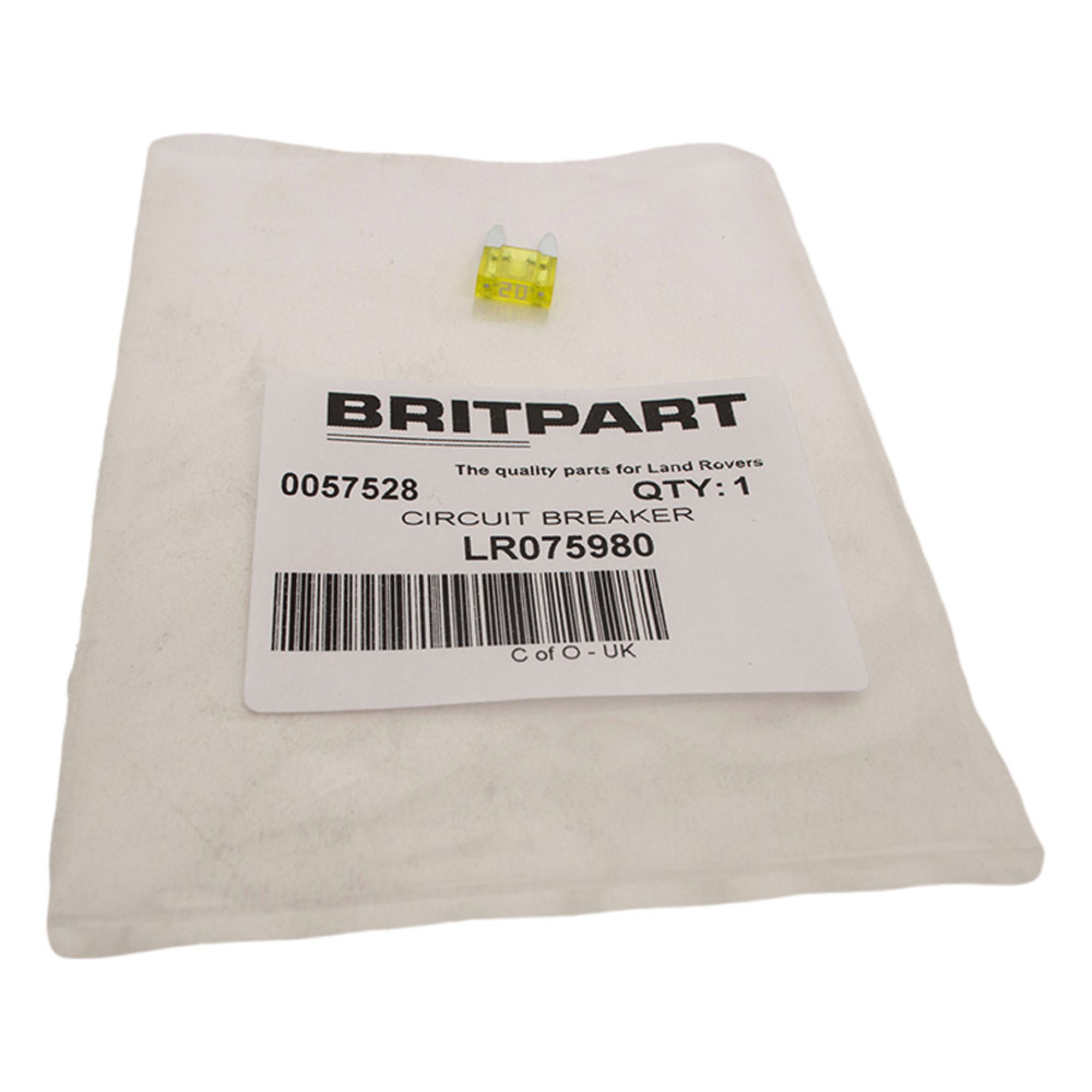 LR075980 - 20 Amp Yellow Mini Fuse