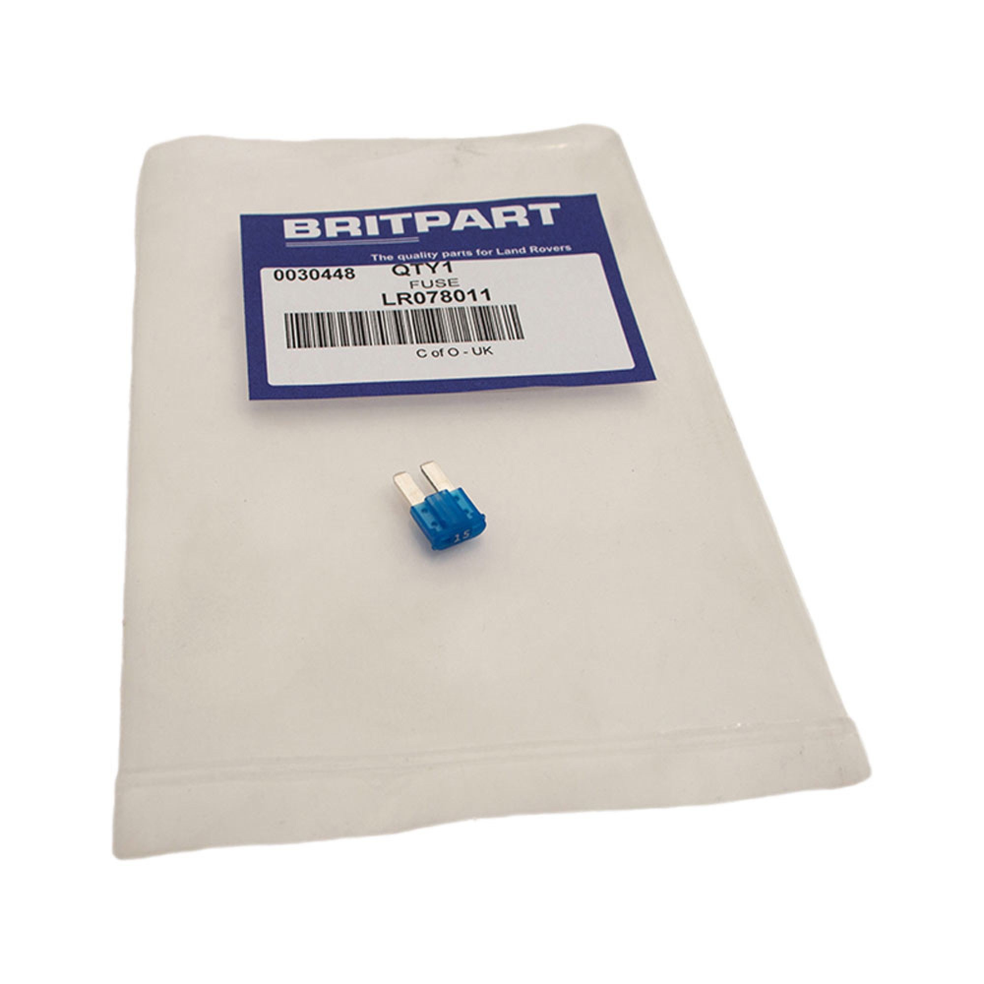 LR078011 - 15 Amp Micro Fuse Blue