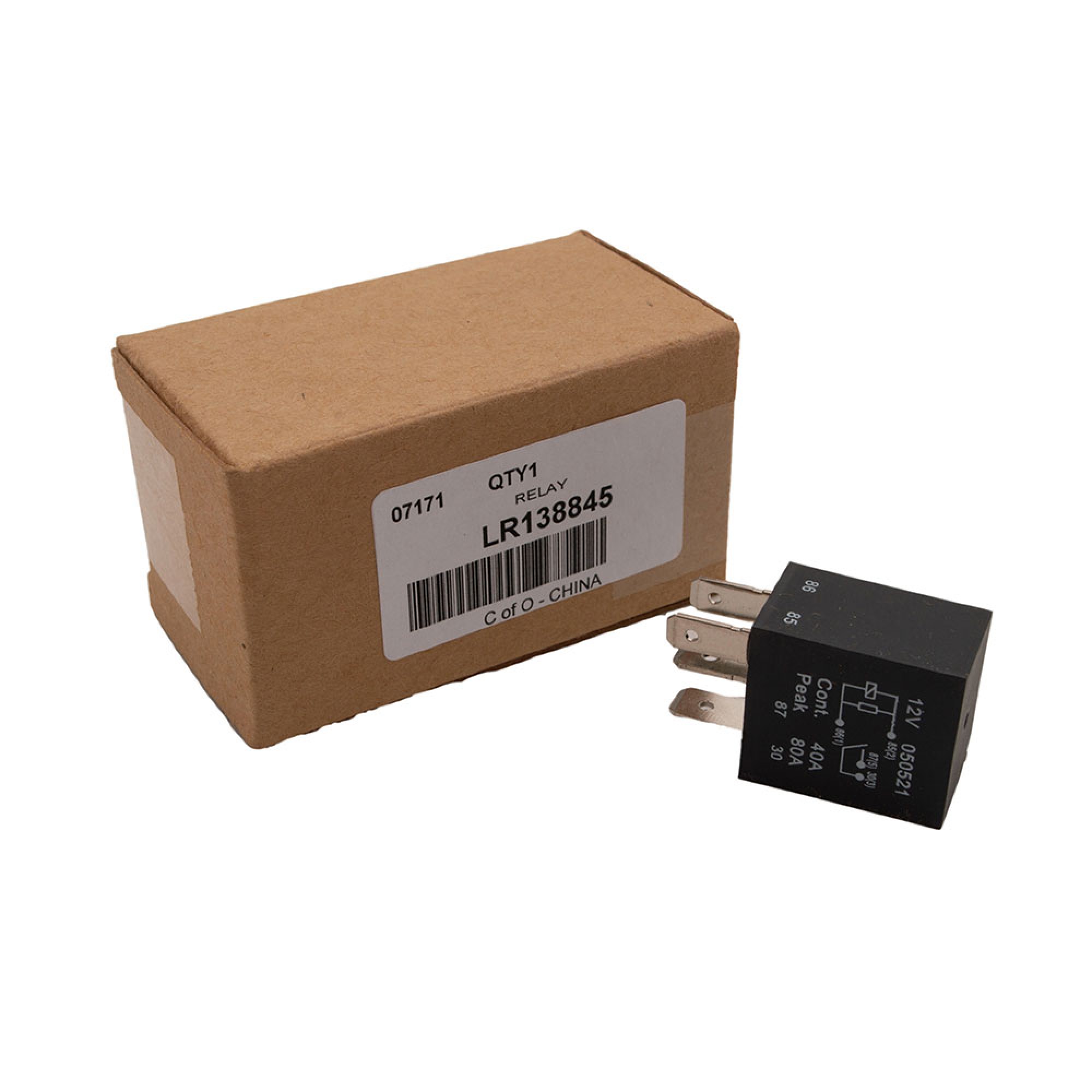LR138845 - 20 Amp 4 Pin Black Micro Relay