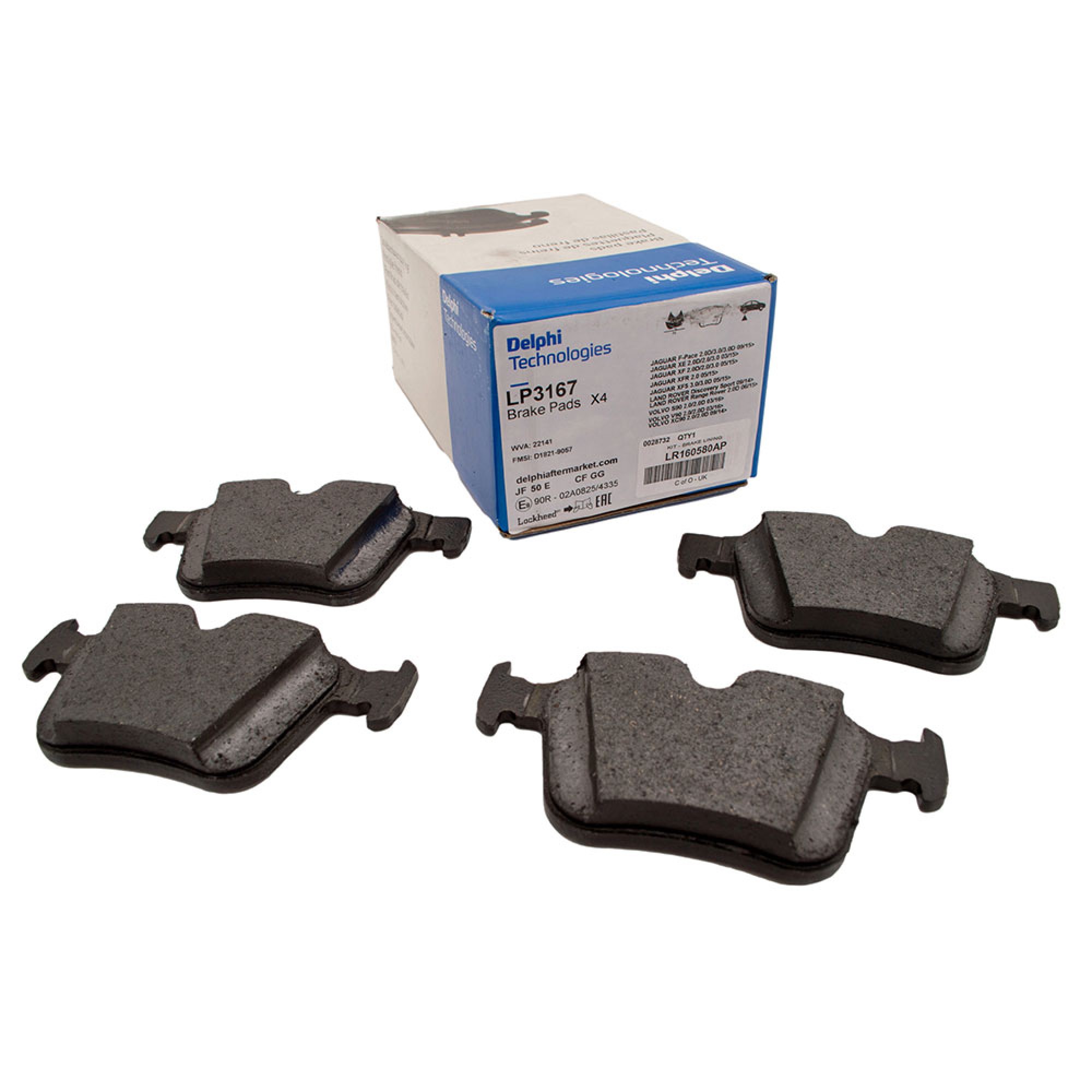 LR160580AP - Delphi Rear Brake Pads from Chassis MA320264