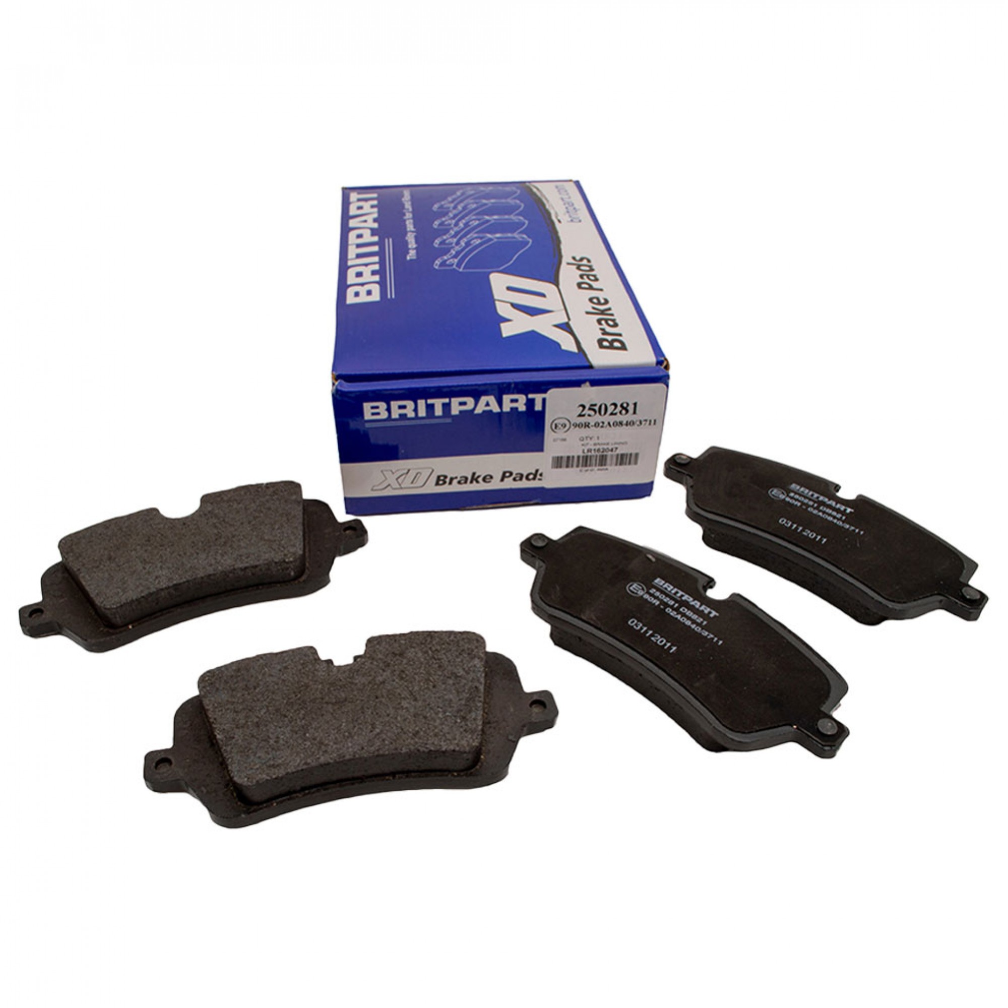 LR162047 - Britpart Xd Black Rear Brake Pads from Chassis MA452334