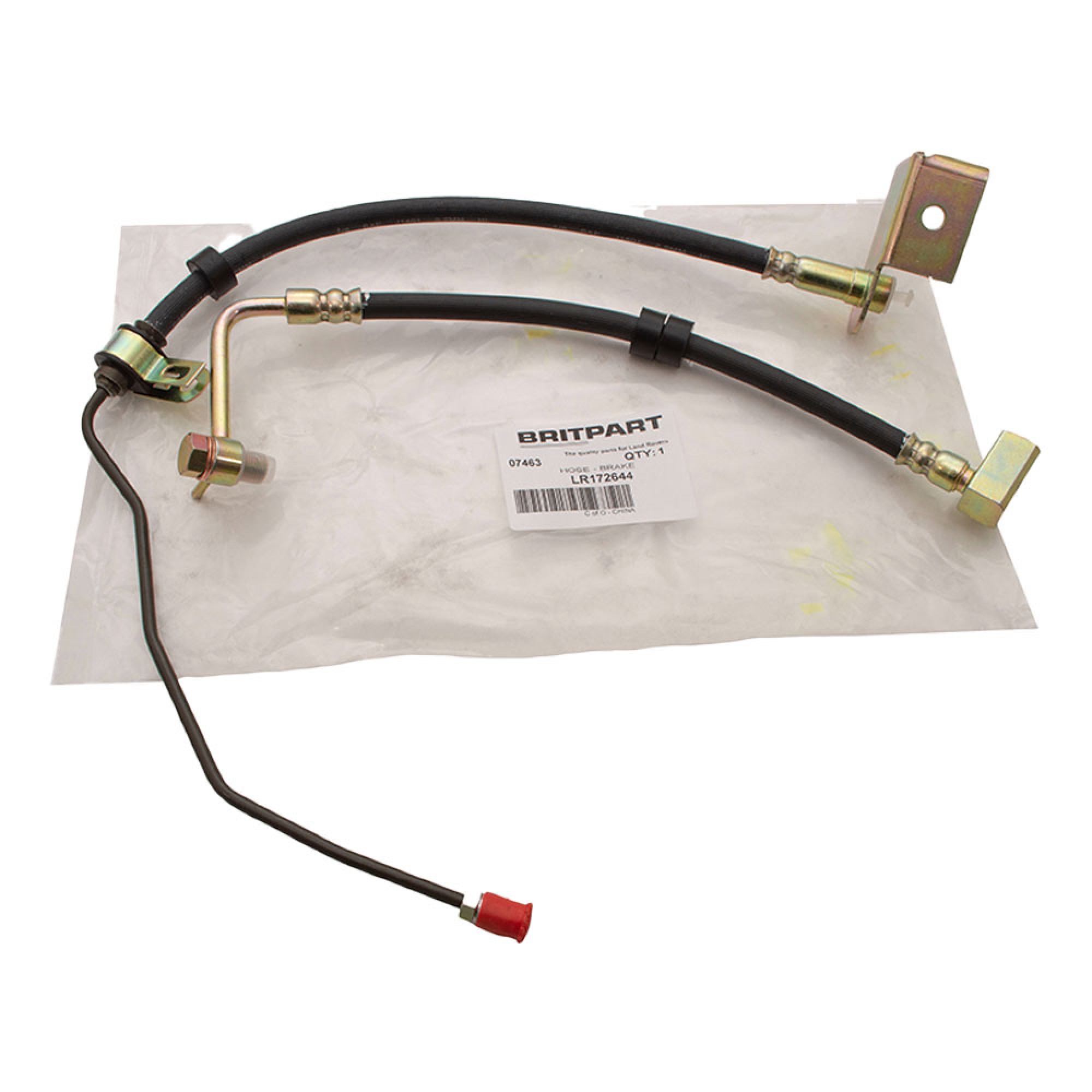 LR172644 - RH Rear Brake Pipe to Caliper Includes Bracket