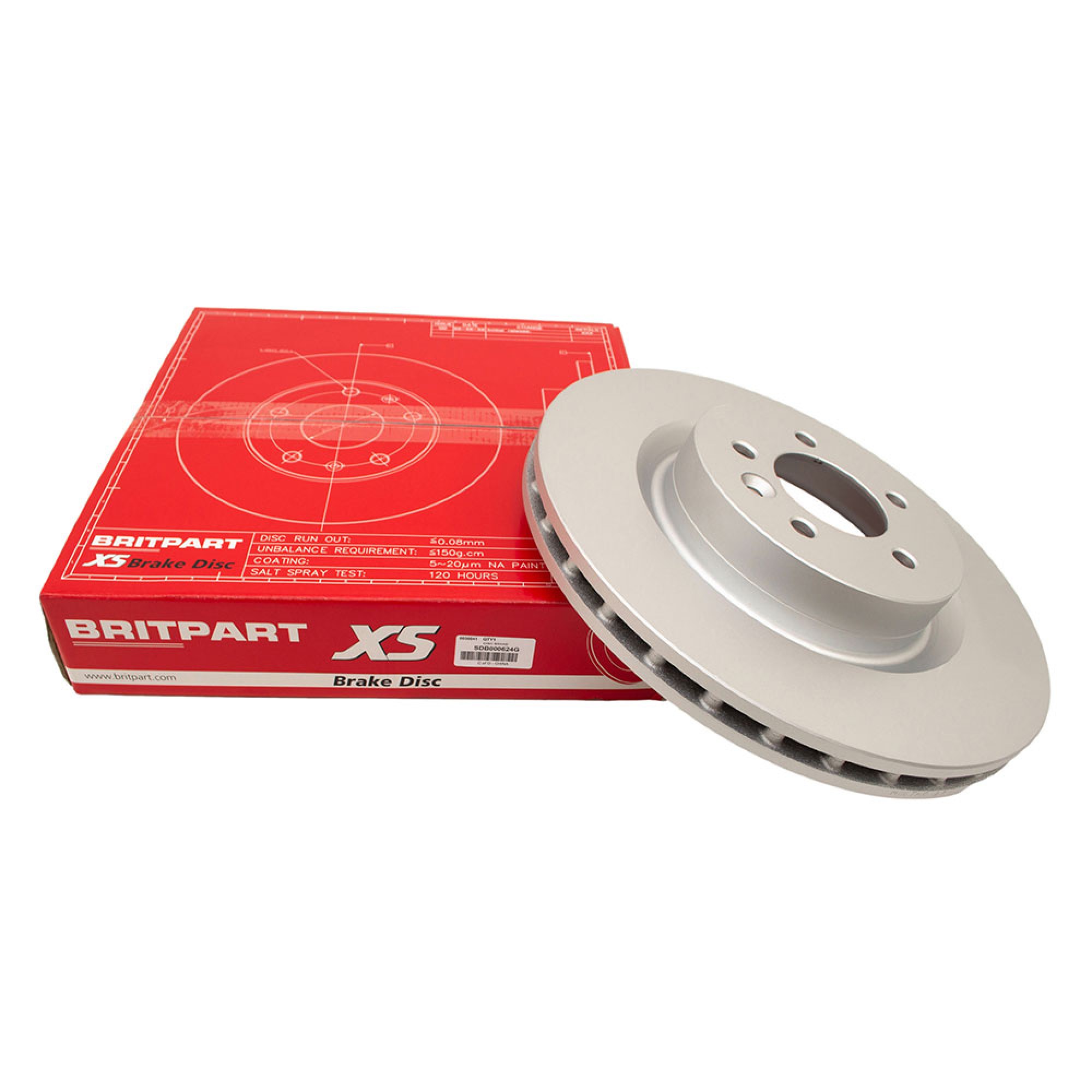 SDB000624G - Britpart Xs Front Brake Disc Discovery 4 3.0L and 5.0L V8 Range Rover Sport