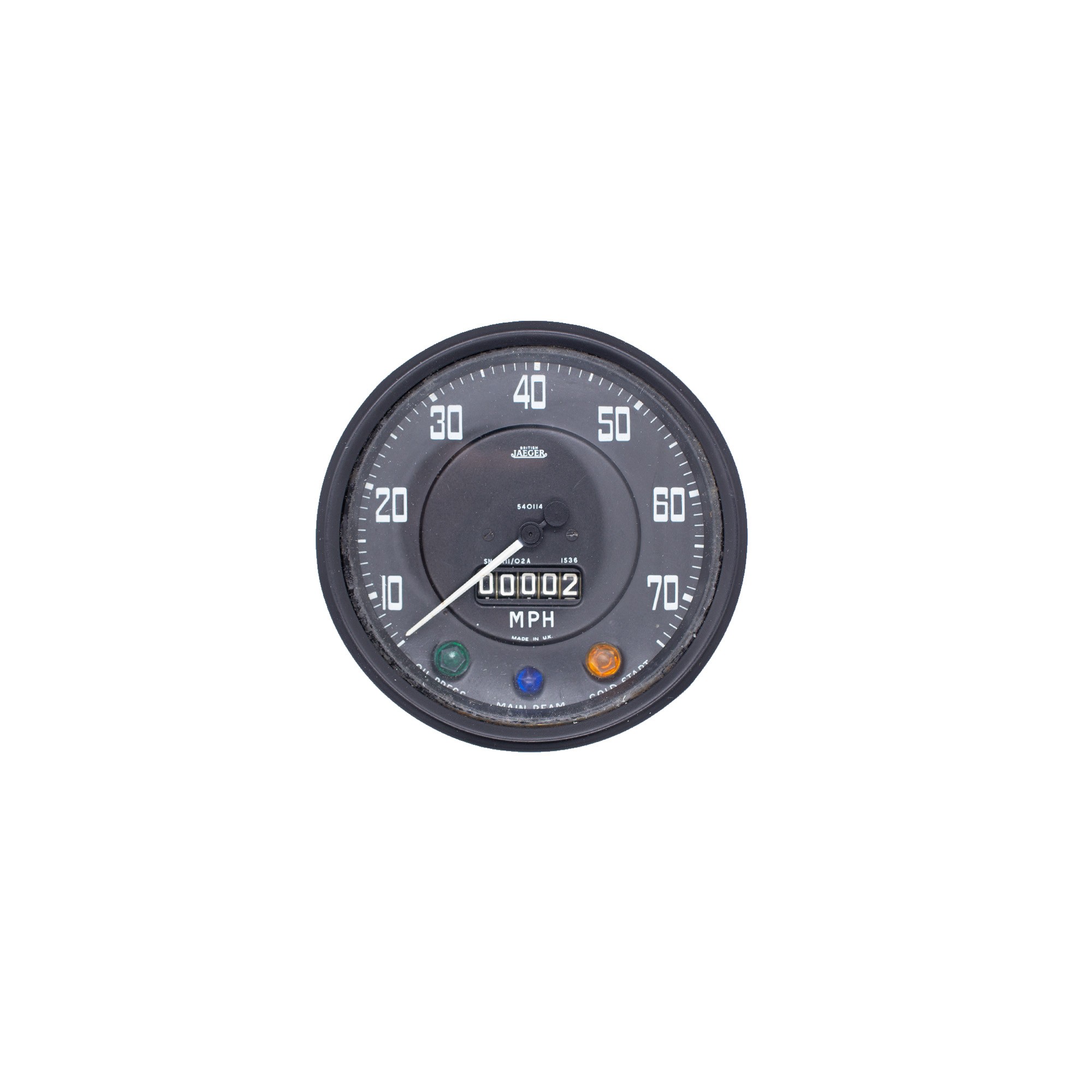 540114 - Speedometer 1966-71 600 x 16 Tyres. Mph Reconditioned Exchange Â£50.00 Surcharge on Old Unit Refunded When Returned