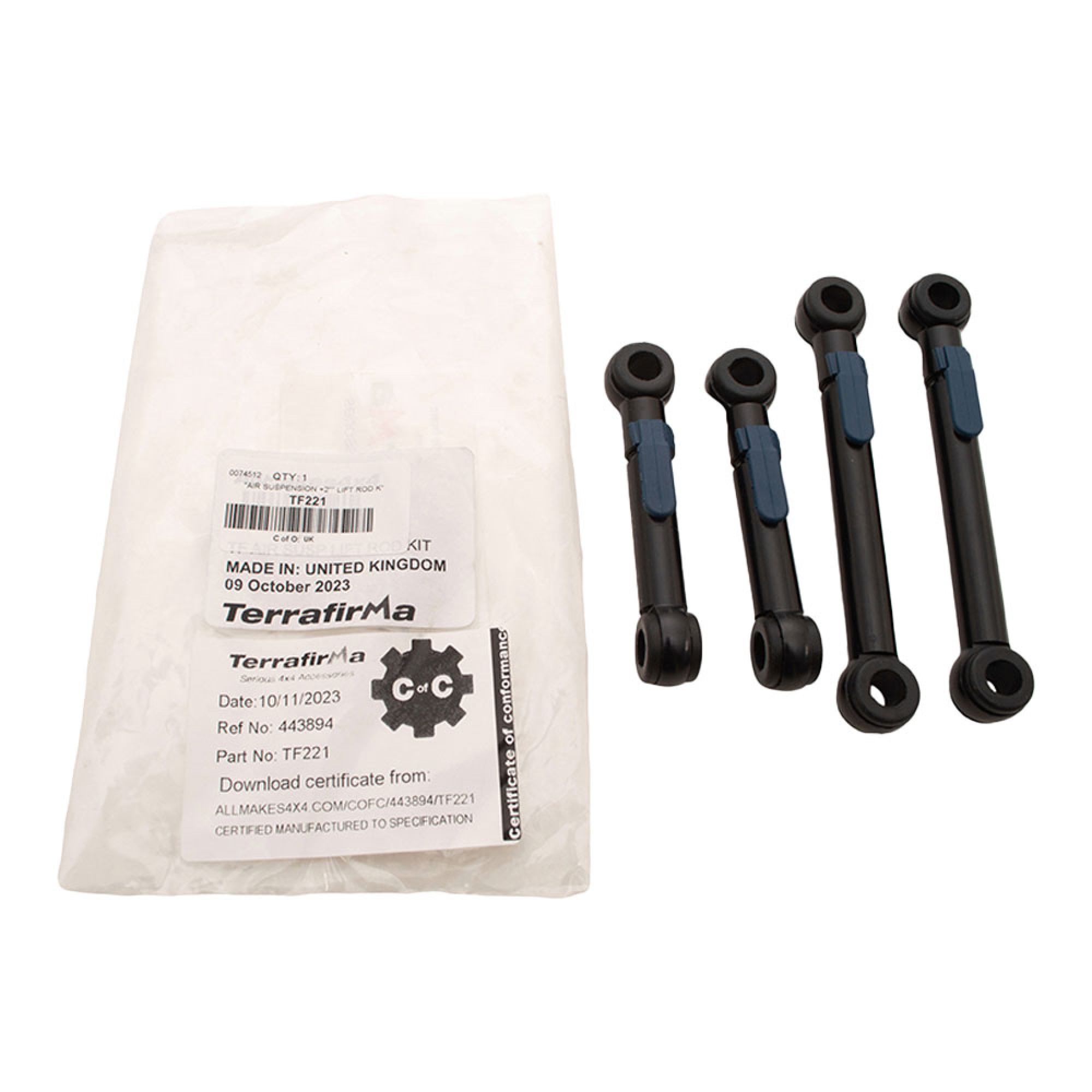 TF221 - Terrafirma Air Suspension +2" Lift Rod Kit