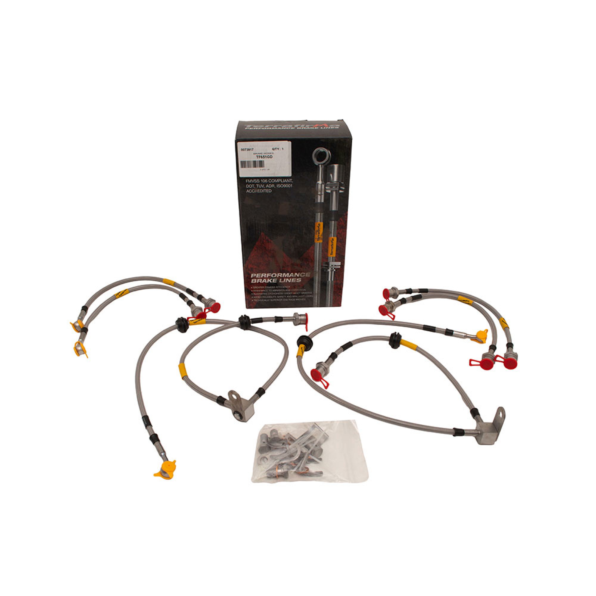 TF651GD - Braided Brake Hose Kit 6 Hoses for Discovery 3
