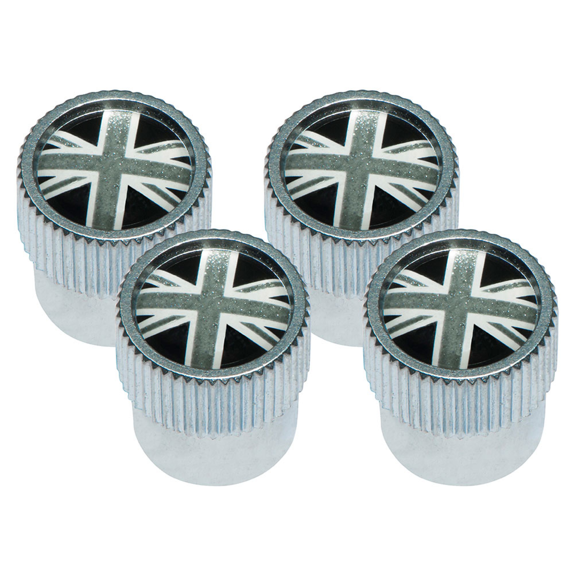 VPLRW0153 - OEM Tyre Valve Caps Union Jack Black and Grey