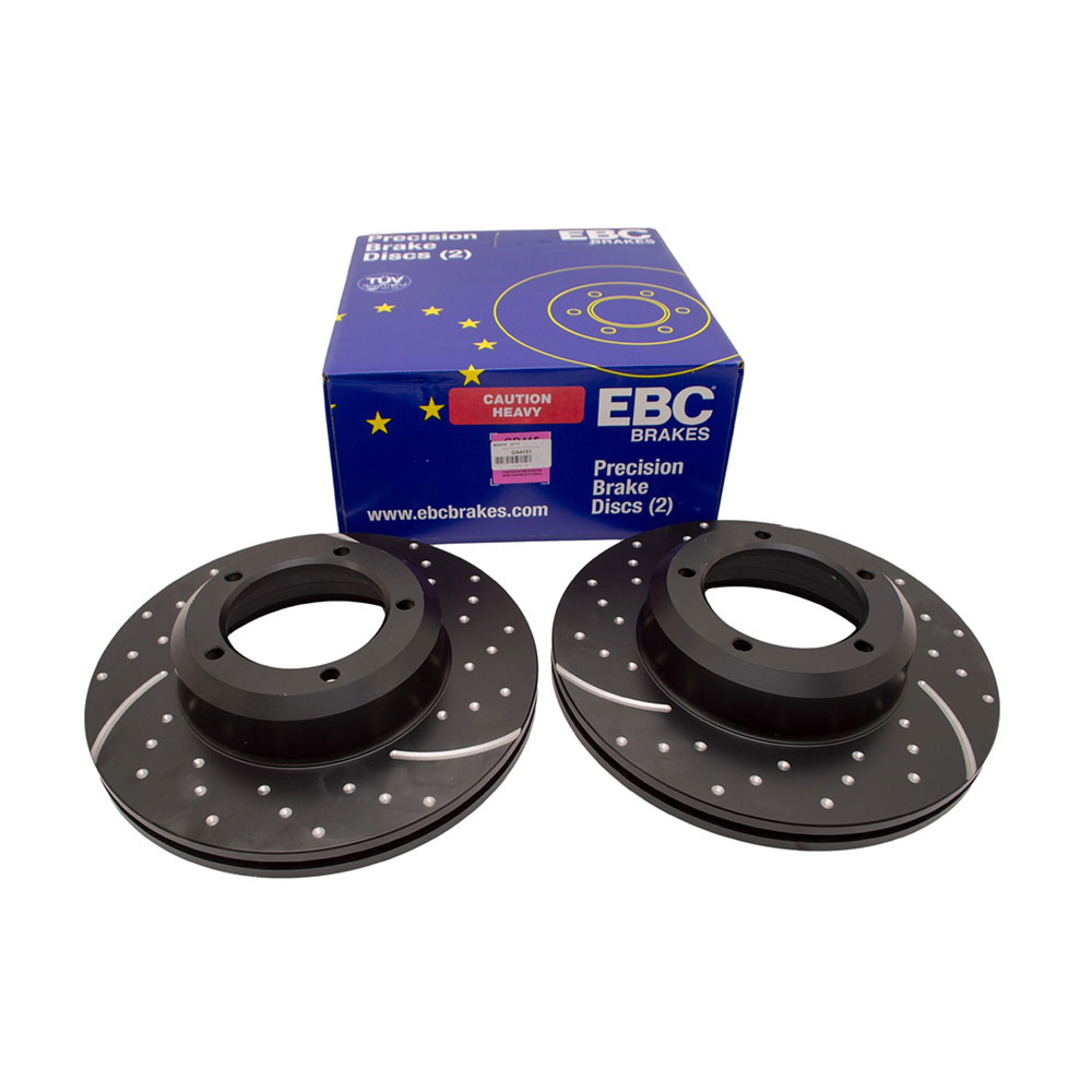 DA4151 - Ebc Vented Front Slotted Performance Brake Disc (Pair) Fitts Defender 90/110 and Dico 1 from Vin LA930456 and Range Rover Classic 1990 on