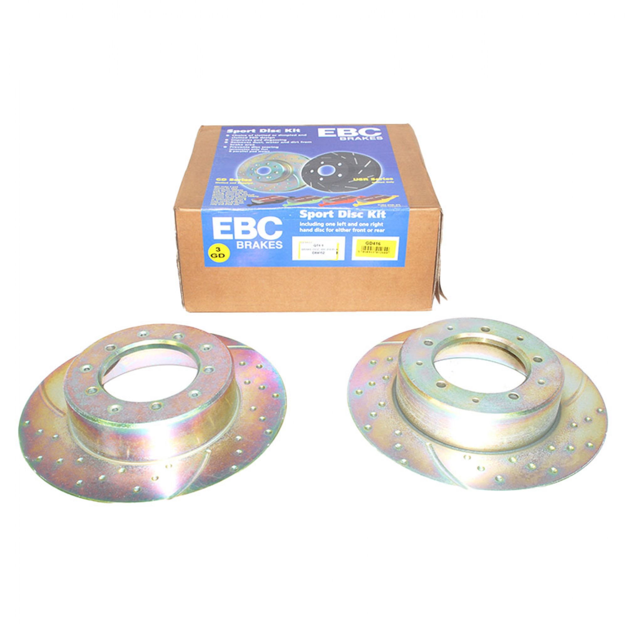 DA4152 - Ebc Rear Slotted Performance Brake Disc 1 Pair Def 90 1987 Onwards Range Rover Classic and Discovery 1 1986 on