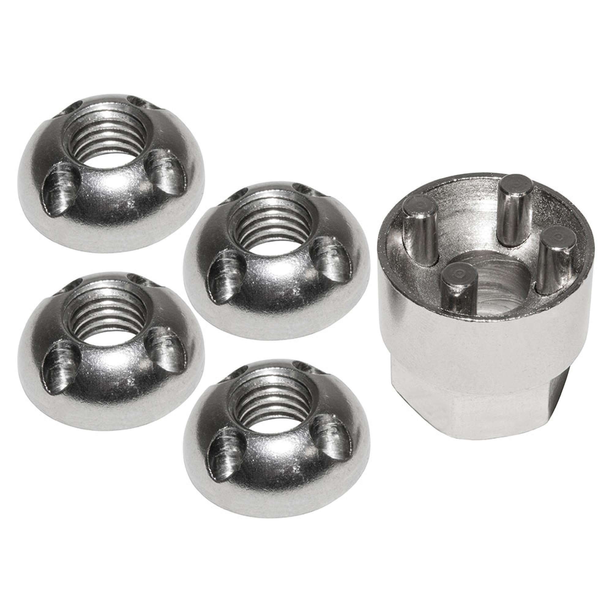 DA7332 - Tamper Proof Nut Set M10 Includes 4 Nuts and 1 Key