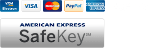 We support: Mastercard, Visa, Visa Debit, Visa Electron, Mastro, American Express and Paypal